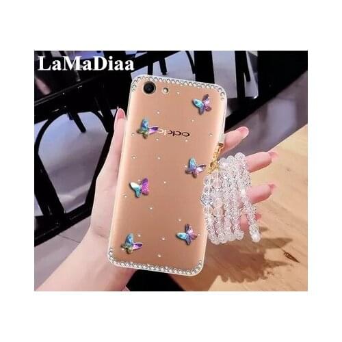 Luxury Bling Butterfly Diamond Glitter Rhinestone Phone Case For Samsung S10 S9 S8 Plus S20 Note9 8 10 Transparent soft Cover