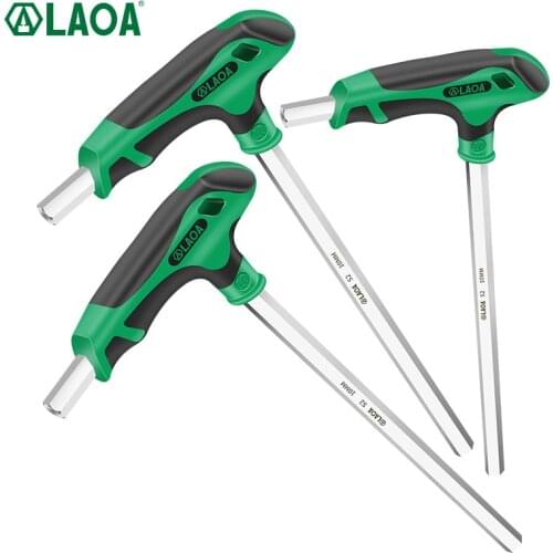 LAOA T-shaped hexagon Screwdriver S2 Hex Screwdrivers set 2.5/3/4/5/6/8mm 58HRC Socket Screw Wrench