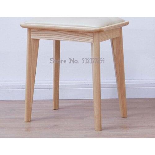 Yajuge Nordic solid wood makeup stool bedroom dressing table stool modern minimalist girls net red ins wind chair