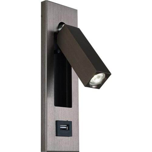 New LED Bedroom Bedside Wall Lamp Bedside Reading with Switch Lamp Stairs Simple Hotel Guest Room Wall Lamp Wall Mounted AC ROHS