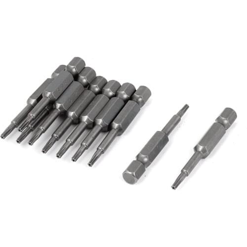 Uxcell 10Pcs 2.3mm x 6.3mm x 50mm T8 Magnetic Torx Security Screwdriver Bits