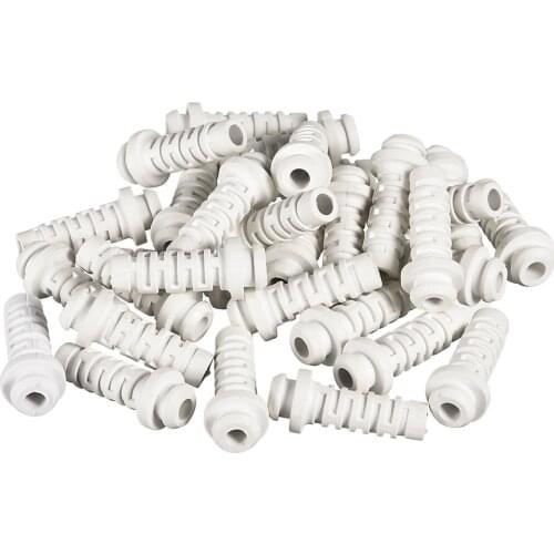 Uxcell 30pcs 4mm Inner Dia PVC Strain Relief Cord Boot Protector Power Tool Hose White