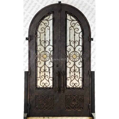 Hench 100% factory wholesale wrought iron front doors
