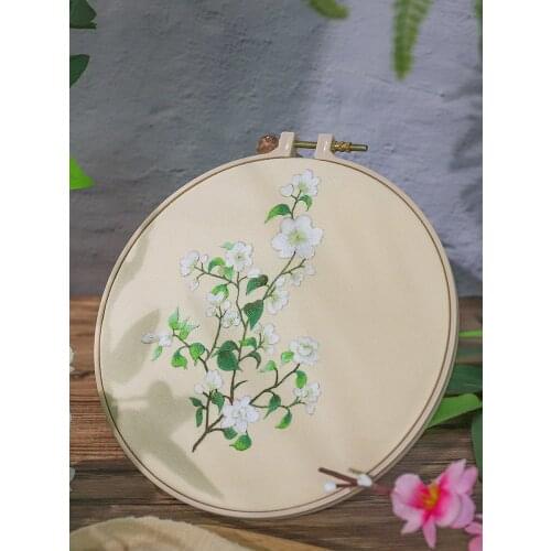 Embroidery DIY Hand-Made Embroidery Making Self-Embroidered Round Fan Ribbon Embroidery Beginners Material Bag