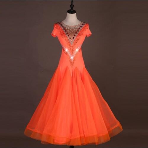 High Grade Ballroom Dance Competition Dresses Women Costume Waltz Dress Stage Rhinestone Dress Ballroom Dress Standard VDB541
