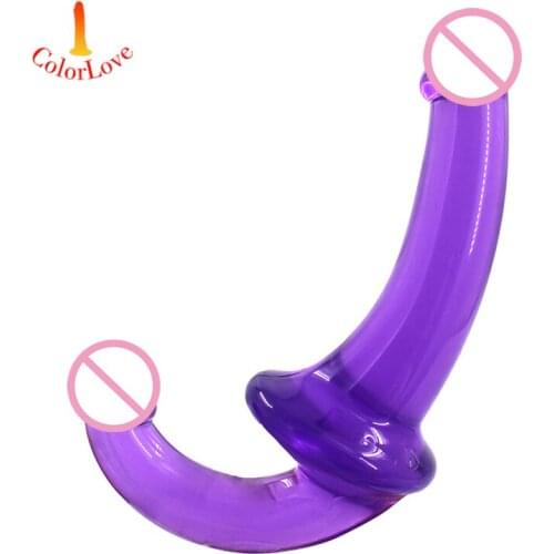 Double-headed Dildo corlorful Big Simulation Lesbian Gay Female Erotic Sex Products Anal Plug Sex Store