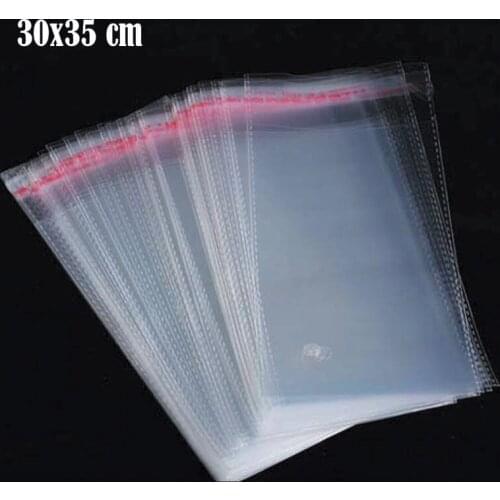 100pcs 30 x 35cm+4cm Crystal Clear Opp Cellophane Cello Bag Transparent Plastic Packaging Bags