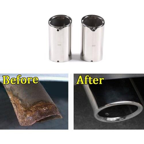 2 Pcs Car Exhaust Tail Muffler 304 Stainless Steel tail throat Pipes For Volvo S60 XC60 2009-2013 Car Accessories