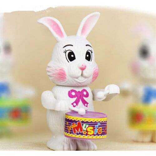 2pcs/lot Cartton Rabbit Drumming Clockwork Wind-Up Toys for Children Funny Game Educational Baby Birthday Surprises Gifts