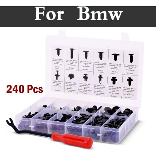 240pcs Retainer Set Most Popular Sizes Applications Push Type Assortment Kit For Bmw E90 E60 E46 E36 F30 F10 F20 Gt X1 X3 X5 X6