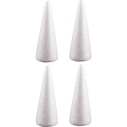 6pcs 24cm White DIY Cone Children Craft Cone Accessories for Home Craft Christmas