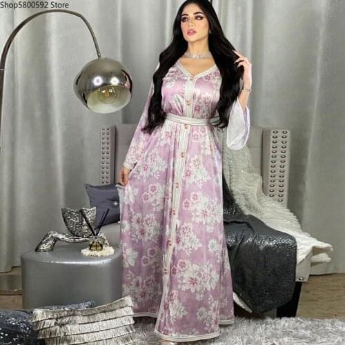 Abaya Dubai Turkey Muslim Satin Hijab Dress Kaftan Islam American Clothing Maxi Dresses Abayas For Women Vestidos Robe Musulman