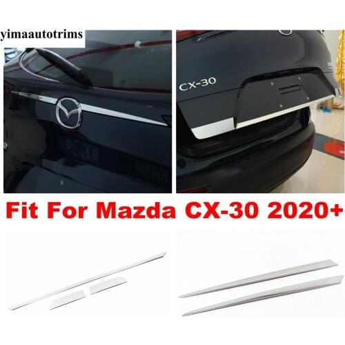 Stainless Steel Accessories For Mazda CX-30 2020 2021 Lid / Upper Rear Tailgate Trunk Door Handle Protector Strip Cover Kit Trim