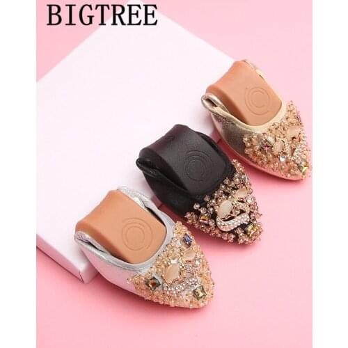 Glitter Shoes Rhinestone Black Shoes For Women Harajuku Shoes Pointed Toe Flats Slip On Feminino Sepatu Wanita Calçado Feminino