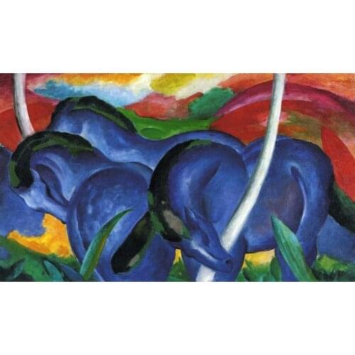 The Large Blue Horse by Franz Marc oil painting on canvas High quality hand painted abstract modern art reproduction