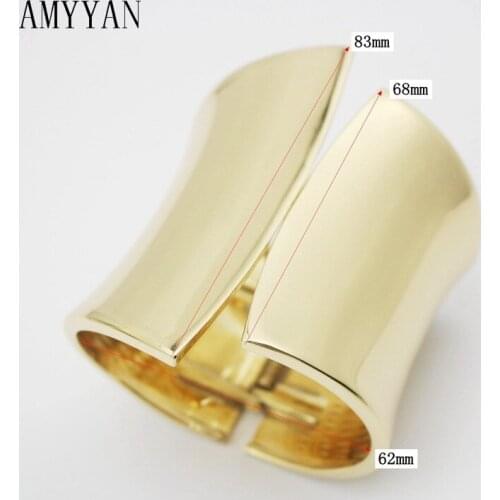 Indian Style Cuff Bangles Asymmetric Shape Polished Wide Irregular Alloy Wide Bangle Jewelry 1PCS
