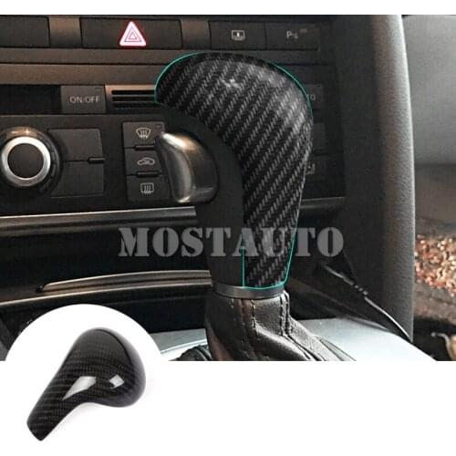 For Audi Q5 8R Carbon Fiber Center Console Gear Shift Knob Trim Cover 2009-2012 1pcs Car Accessories Interior Car Decor Car Trim