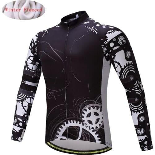 CYCEARTH 2017 Thermal Fleece Cycling Jersey Winter Jacket Bicycle Clothing Ropa Ciclismo Invierno Warm Maillot CEFJ009