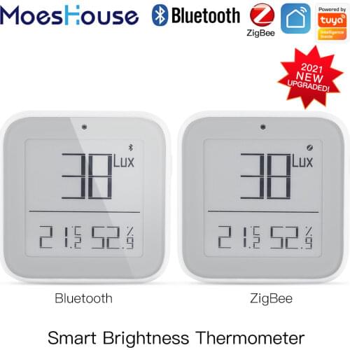 MoesHouse Tuya Smart App Alexa Smart Sensor ZigBee Bluetooth Mesh Brightness Thermometer Light Temperature Humidity Detector