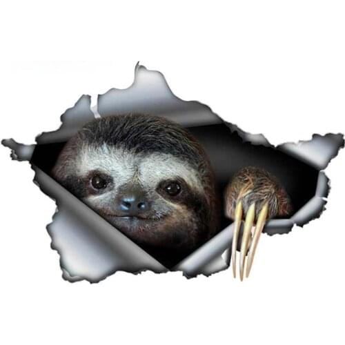 Decor Motorcycle Decals Sloth Car Sticker Torn Metal Decal Decorative Accessories Creative Sunscreen Waterproof Car Stickers PVC