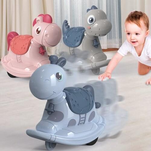 Baby Toy Car 2-in-1 Push-slide Small Horse Kids' Toy Kindergarten Gift Rocking Horse Inertial Pull Back Car Toys Christmas Gifts