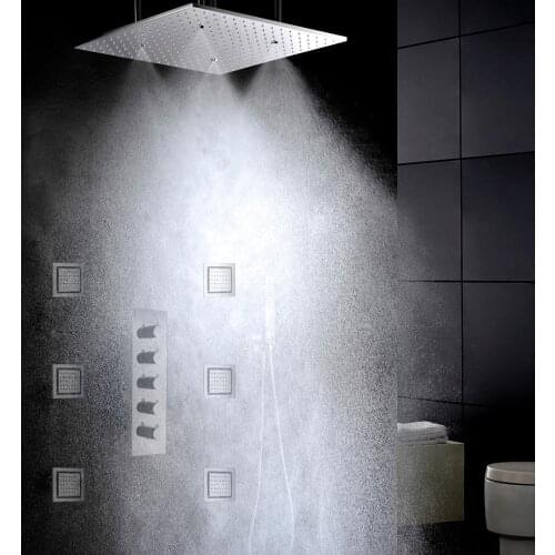 DULABRAHE Bathroom Shower Faucet Set Concealed Thermostatic Bath Shower Mixer System Bathroom 20 Inch Ceiling Rain Shower Head