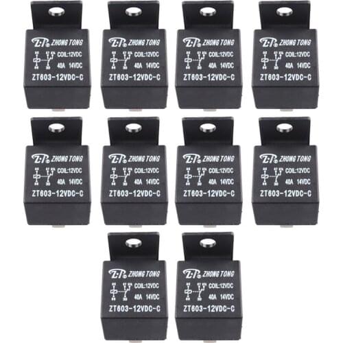 EE support 10Pcs Car Automotive Truck Motor 12V 12 Volt DC 40A AMP 5Pin SPDT Relay Car Styling