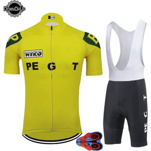 Summer short sleeve cycling jersey set bike wear jersey set bib shorts gel Pad 9D cycling clothing ropa Ciclismo DOWNORUP