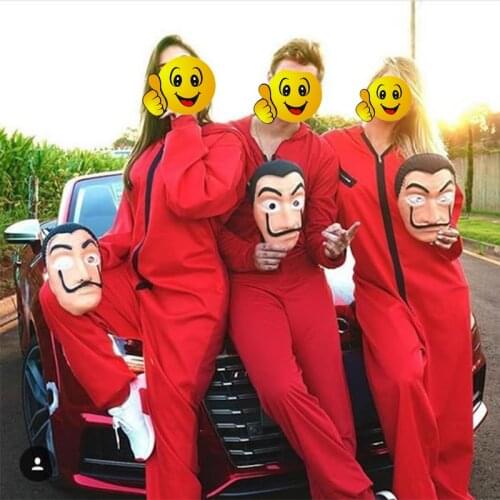 Costume La Casa De Papel Cosplay Halloween Salvador Dali Movie The House of Paper Costumes Party Money Heist Mask Free Shipping
