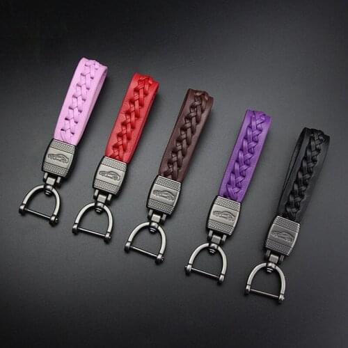 Leather Keychain with Metal Horseshoe Available in Multiple Colors Luxury Key Chain Fashion for Auto Car Keys Women Keyring Gift