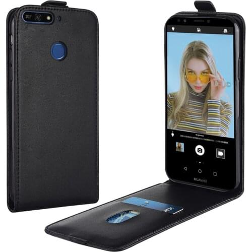 Flip Up and Down Leather Case for Huawei Y7 2018 LDN-L01 LDN-LX3 5.99'' Vertical Cover for Y7 y7 2018 Case Phone Bag