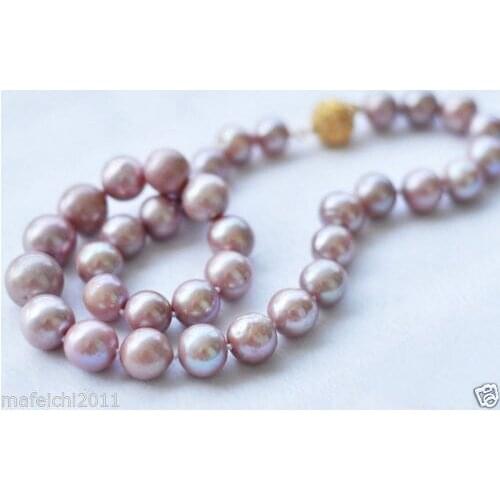 Fine 8-9MM Genuine Lavender akoya cultured pearl necklace