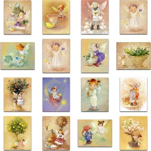 Full Round Diamond embroidery Cartoon girl Full Square Diamond mosaic cute fairy 5D DIY Diamond painting Cross stitch baby angel