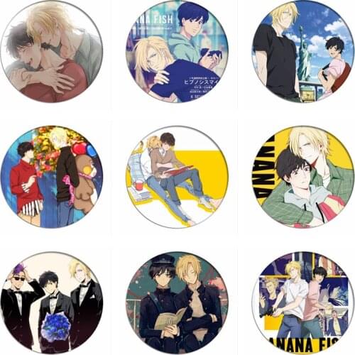Manga Akimi Yoshida BANANA FISH Okumura Eiji Cosplay Badge Ash Lynx Brooch Pins Cartoon Collection Badges for Backpacks