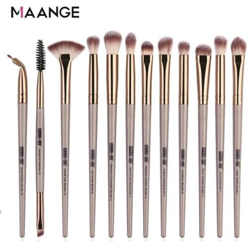 12pcs/set Makeup Brush Set Eye Shadow Blending Eyeliner Eyelash Eyebrow Blush Detail Brush Beauty Makeup Tool