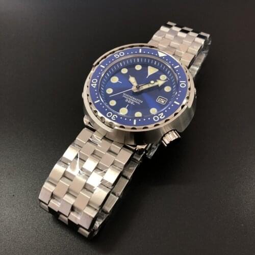 New Arrival 2020 Steeldive Design No Logo Blue dial Ceramic Bezel NH35 Automatic dive watch Luminous Sapphire Crystal Wristwatch