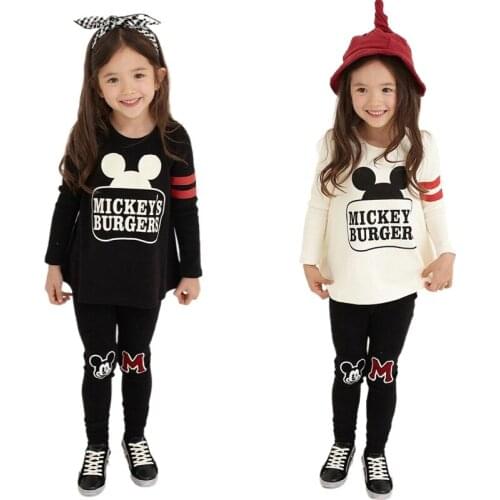New Cartoon Girls Princess Clothing Set Cute Letter Tops +Trousers Leggings Overall Children Clothing Sets 2 Piece Suit for Kids