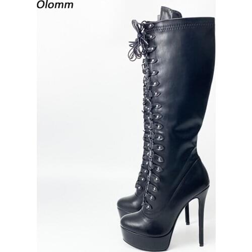 Женские высокие ботинки OloMM China At AliExpress