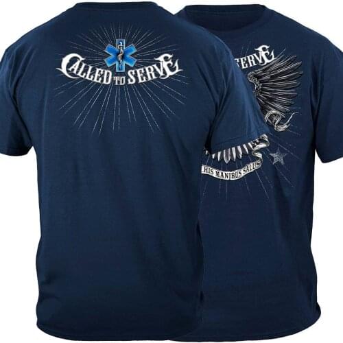 Called To Serve. Unique EMS Star of Life Eagle Tattoo Graphic T-Shirt. Summer Cotton O-Neck Short Sleeve Mens T Shirt New S-3XL