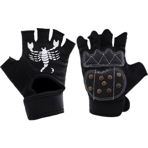 Skateboard Gloves Slide Gloves with Copper Nail Brake Half Finger Gloves Long Board Sliding Gloves