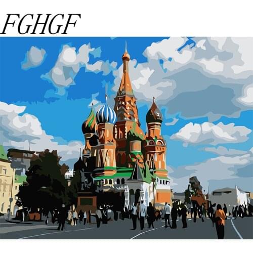 Painting By Numbers Russian Building Coloring by numbers Home Decor canvas painting by numbers Decorations Wall Art