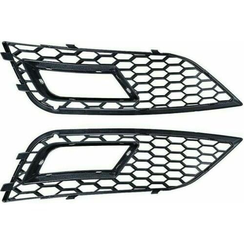 2-pack Black Front Fog Light Grilles for Audi A4 B8.5 2013-2016, Lightweight