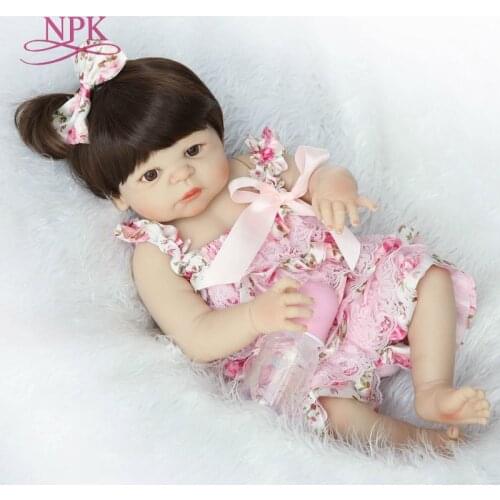 Shipping from Brazil Bebes Reborn doll 57CM Full Body silicone Girl doll Reborn Baby Bath Toy Lifelike Newborn Bonecas Menina
