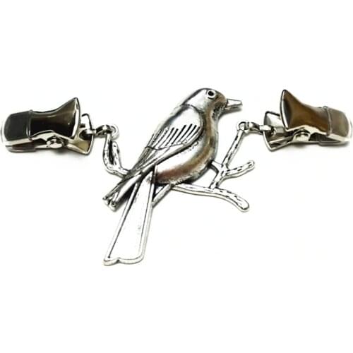 Cute Sparrow Clip Rubber Guard Cases For Women Cardigan Dress Versatile Buckle Pins Cinch Shawl Sweater Holder