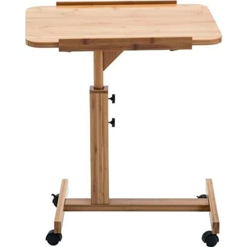 Nordic Minimalist Mobile Computer Desk Nanzhu Home Coffee Table Side Table with Pulley Adjustable Height Kung Fu Tea Table