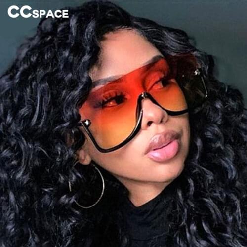 46266 Oversized One-piece Lenses Men Womens Sunglasses Vintage Decorative Female Shades UV400