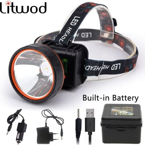 Litwod Z20 Build-in Rechargeable Battery Led Head lamp Light Flashlight torch Bright LED Headlight Headlamp for fishing