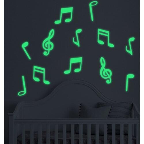1 Pack Stickers Mini Musical Note Luminous Wall Stickers Glow Dark Stars Stickers Kids Bedroom Room Home Wall Decor