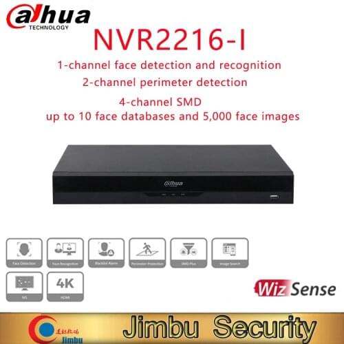 Dahua DVR NVR nvr security camera system 16 Channel 1U WizSense Network Video Recorder NVR2216-I face detection and recognition