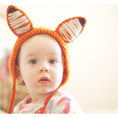 DIY Knitting wool Childrens hat, knitted cap, sprout, baby wool, hat, warmth, ear, baby